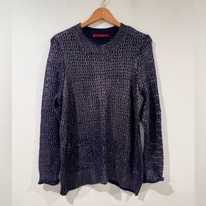 Narciso Rodriguez women's purple glitter cotton blend  knit sweater XL